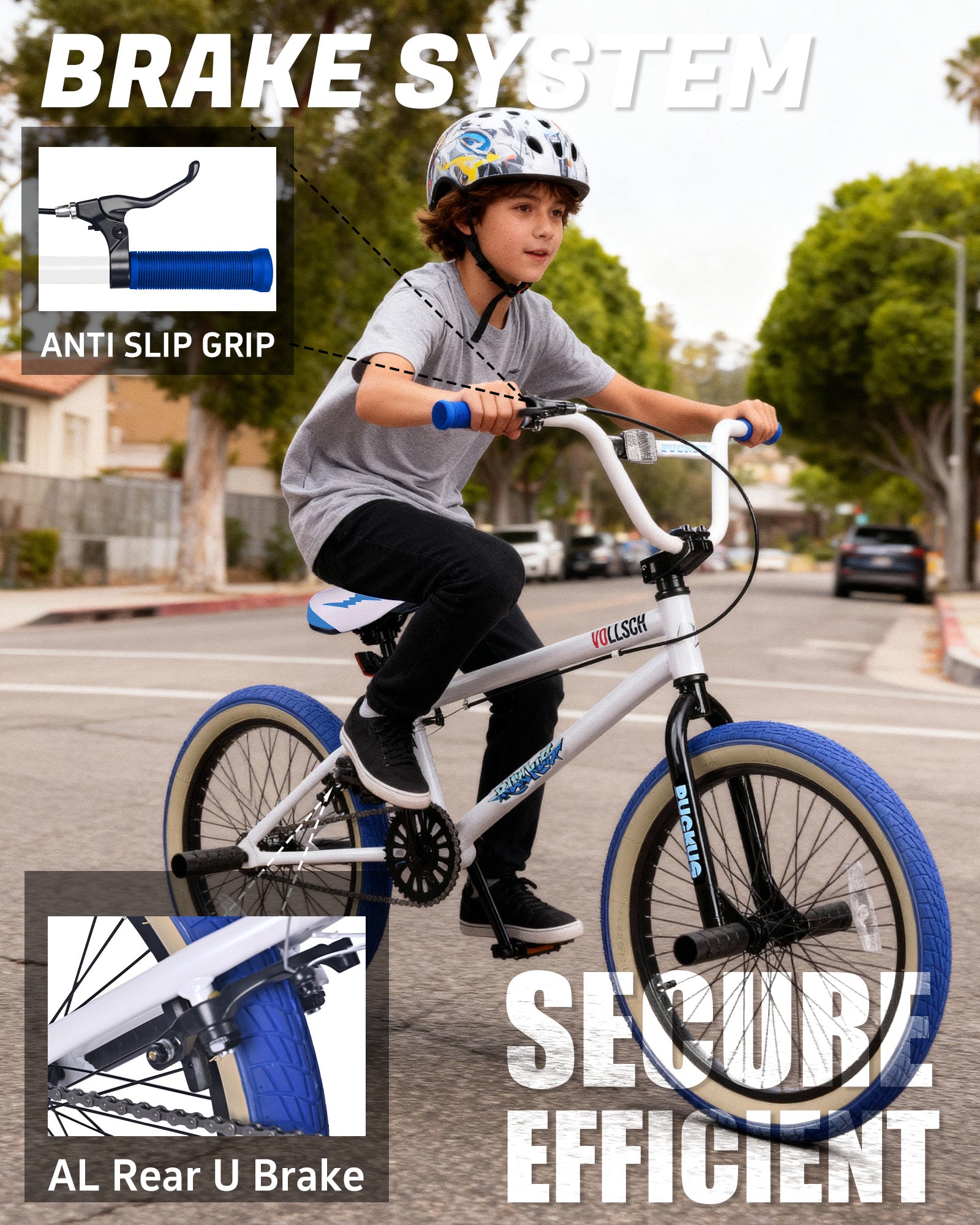 vollsch Freestyle BMX Bikes 18 20 Inch Kids Bicycle for 6-15 Years Old Teens, Boys, Girls, Beginner-Lever Riders,Multiple Colors