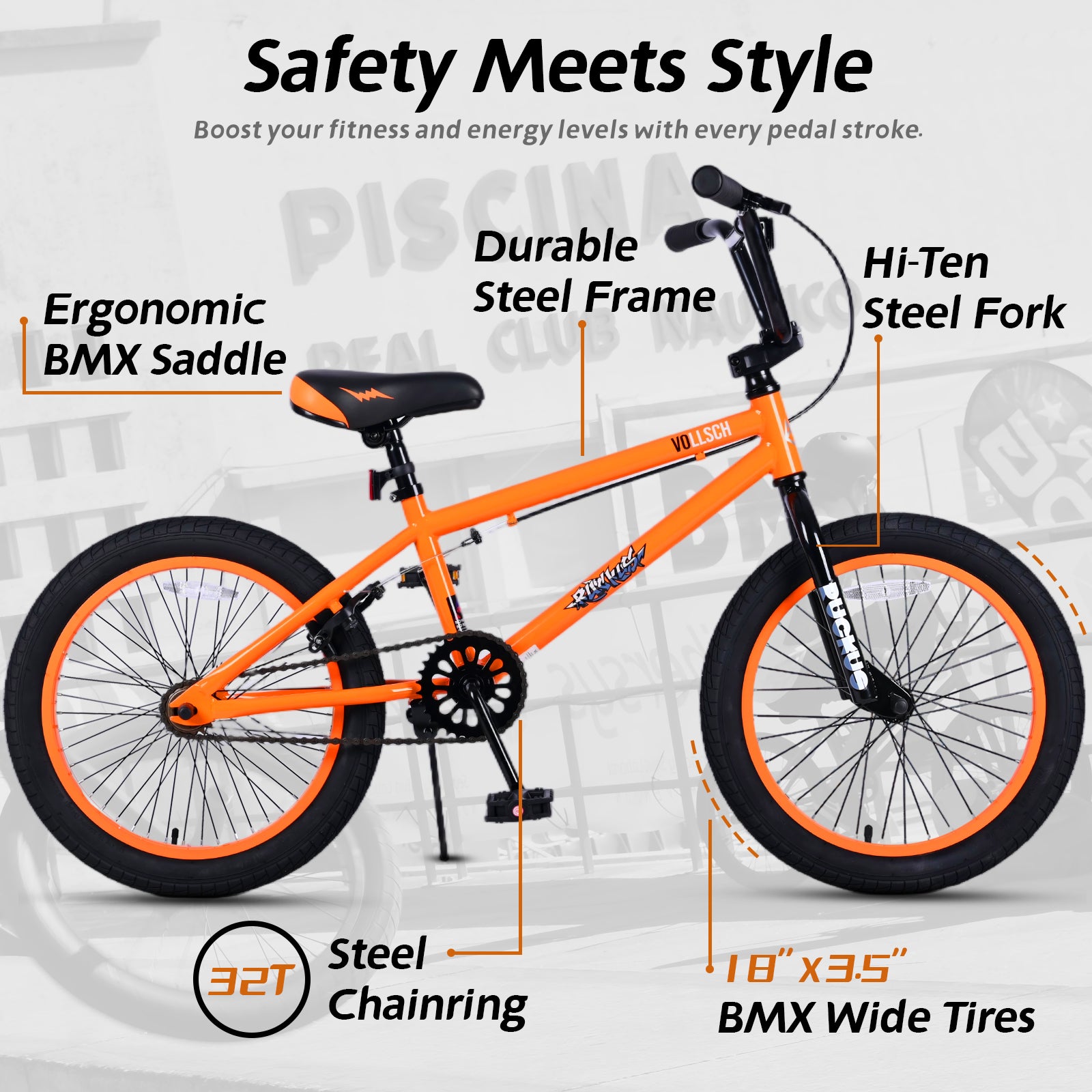 vollsch Freestyle BMX Bikes 18 20 Inch Kids Bicycle for 6-15 Years Old Teens, Boys, Girls, Beginner-Lever Riders,Multiple Colors
