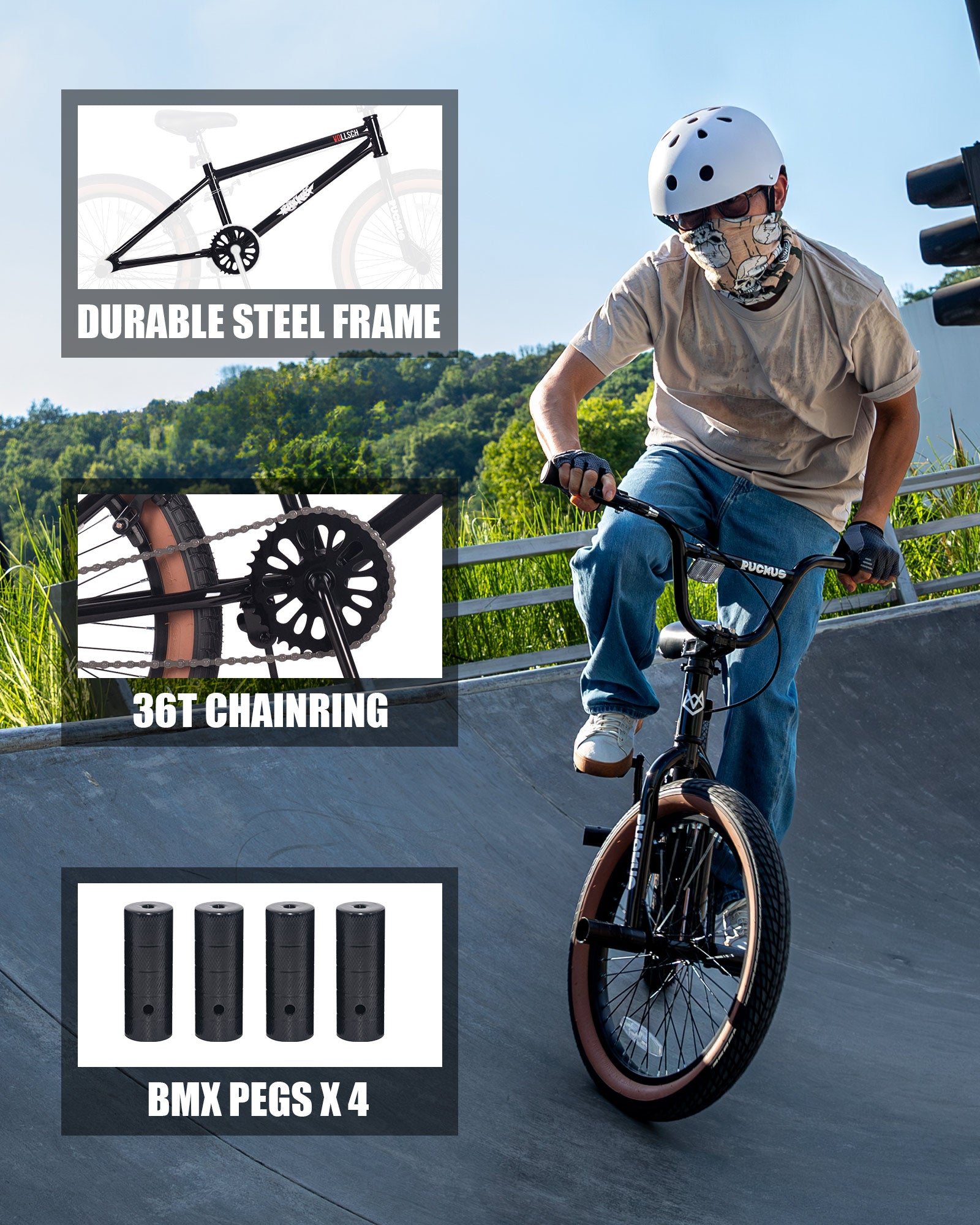 vollsch Freestyle BMX Bikes 18 20 Inch Kids Bicycle for 6-15 Years Old Teens, Boys, Girls, Beginner-Lever Riders,Multiple Colors