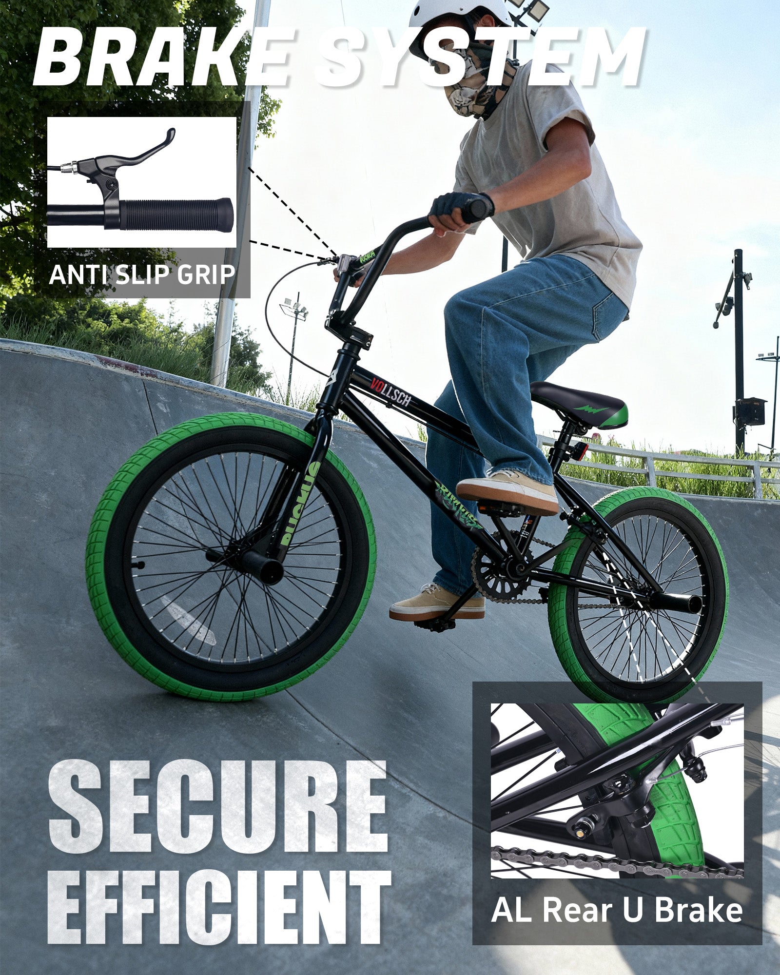 vollsch Freestyle BMX Bikes 18 20 Inch Kids Bicycle for 6-15 Years Old Teens, Boys, Girls, Beginner-Lever Riders,Multiple Colors
