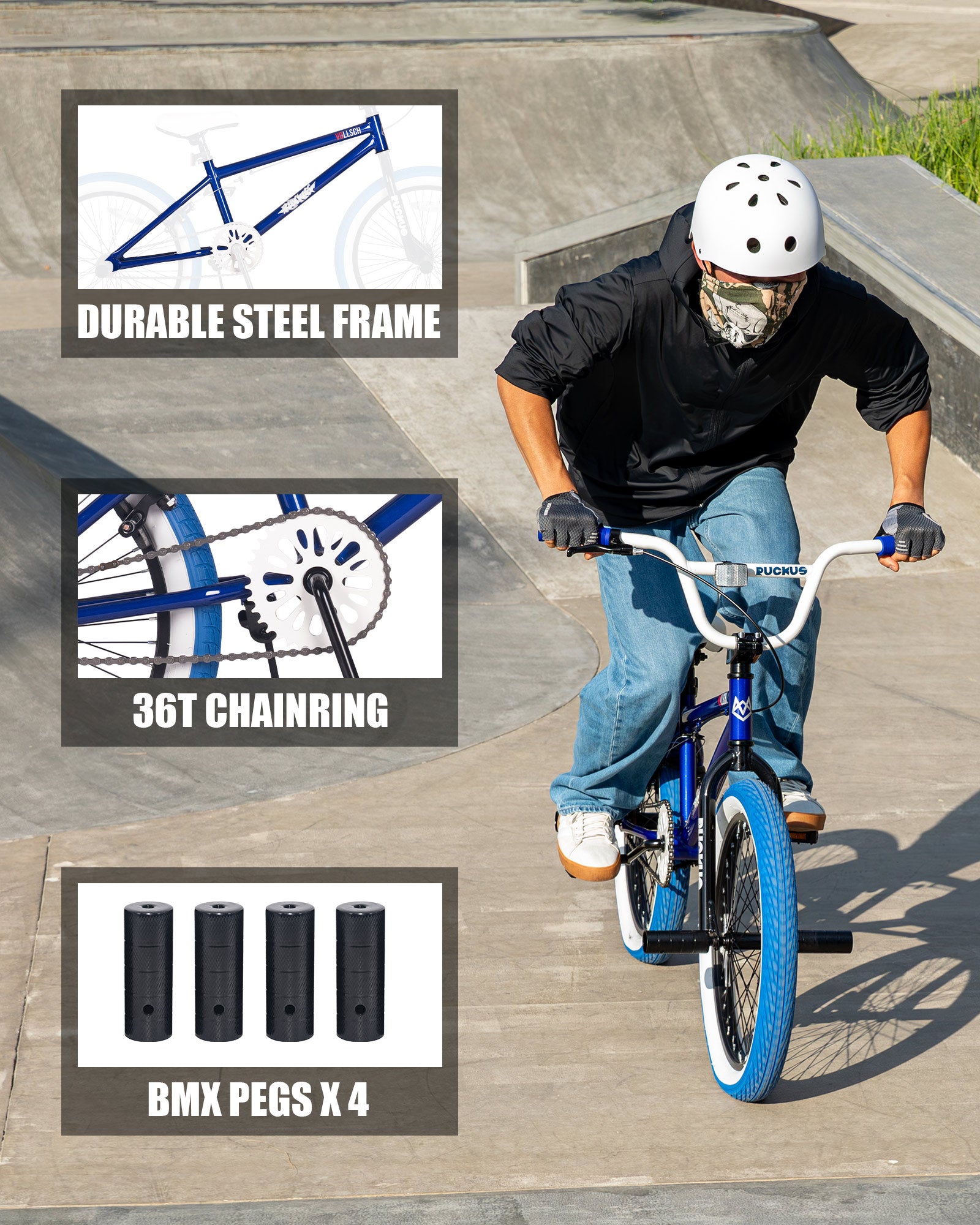 vollsch Freestyle BMX Bikes 18 20 Inch Kids Bicycle for 6-15 Years Old Teens, Boys, Girls, Beginner-Lever Riders,Multiple Colors