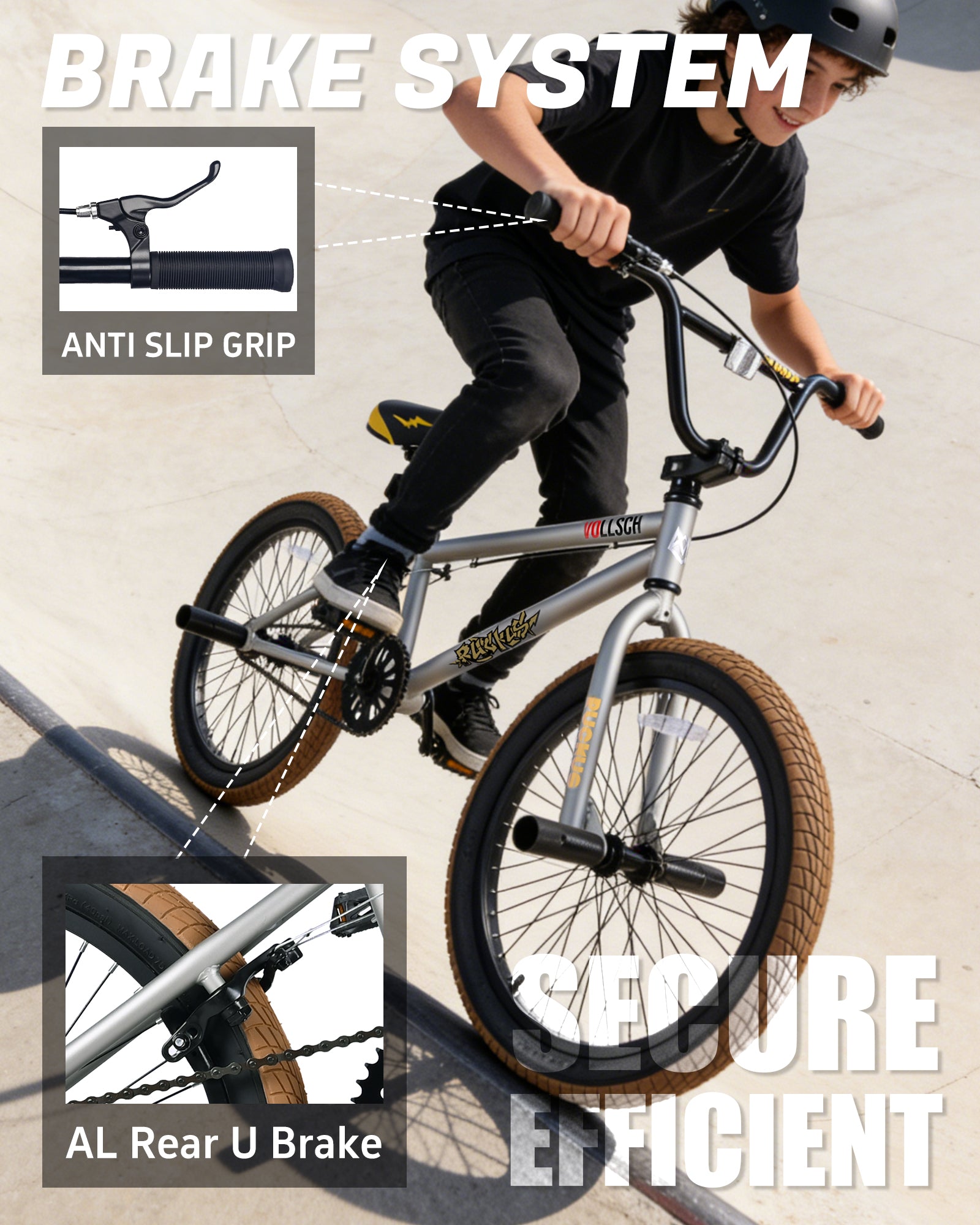 vollsch Freestyle BMX Bikes 18 20 Inch Kids Bicycle for 6-15 Years Old Teens, Boys, Girls, Beginner-Lever Riders,Multiple Colors